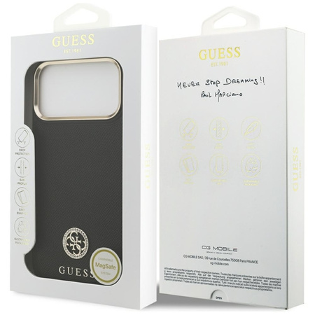 ETUI DO IPHONE 17 PRO MAX do MAGSAFE GUESS ORYGINALNE CZARNE ELEGANCKIE