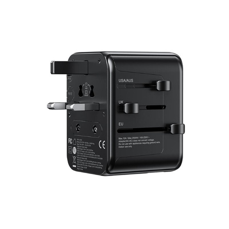 WEKOME WP-U03 Pop Digital Series - EU / UK / US / AU Charger / Travel Adapter + 3x USB-C & 2x USB-A 30W (Black)