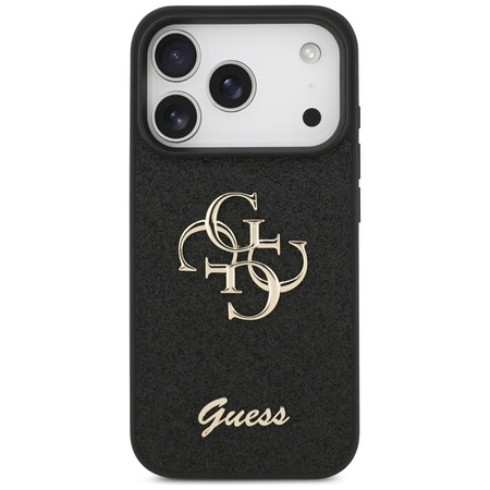 ETUI DO IPHONE 17 PRO CZARNE GUESS ORYGINALNE BROKATOWE ELEGANCKIE CASE