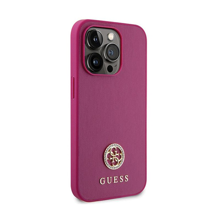Guess 4G Strass Metal Logo - Tasche für iPhone 15 Pro (rosa)