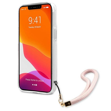Guess Marble Strap - Etui iPhone 13 Pro (różowy)