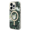 Guess Bundle Pack MagSafe IML Jungle - MagSafe iPhone 14 Pro Tasche + Ladegerät-Set (khaki/gold)