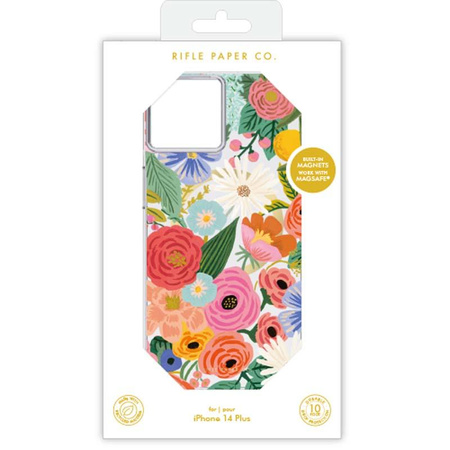 Rifle Paper Clear MagSafe - pouzdro pro iPhone 14 Plus (Garden Party Blush)