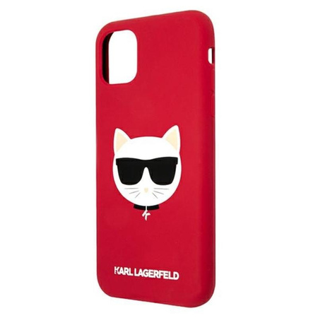 Karl Lagerfeld Choupette Head Silicone - Coque iPhone 11 (rouge)