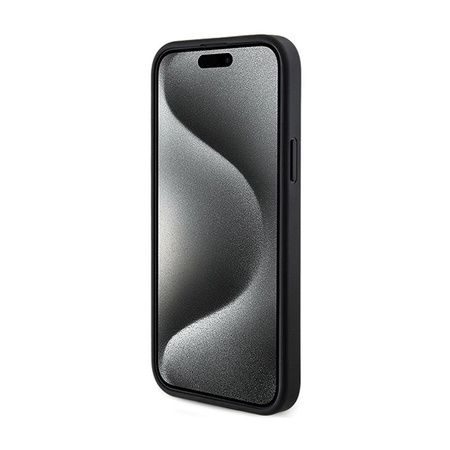 Guess 4G Collection bőr fém logós MagSafe - iPhone 15 / 14 / 13 tok (fekete)