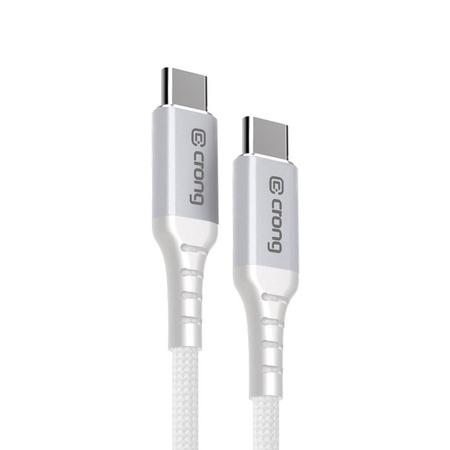 Crong Armor Link - 60W PD 3A USB-C na USB-C 25cm kabel (bílý)