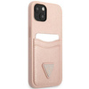 Guess Saffiano Double Card Triangle - iPhone 13 Case (pink)