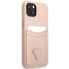Guess Saffiano Double Card Triangle - iPhone 13 mini Tasche (rosa)
