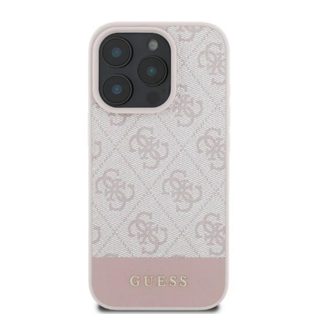 Guess 4G Bottom Stripe – Pouzdro pro iPhone 16 Pro (růžové)