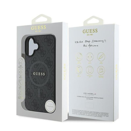 Guess 4G Ring Classic Logo MagSafe - pouzdro pro iPhone 16 Plus (černé)