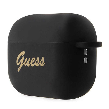 Guess Silicone Heart Charm - pouzdro pro Apple AirPods Pro 2 (černé)