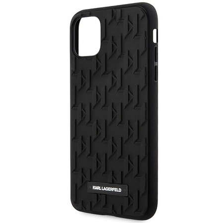 Karl Lagerfeld Monogram 3D Pattern - iPhone 11 Hülle (Schwarz)