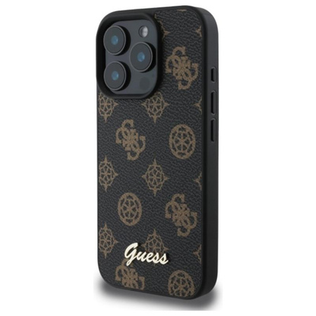 Guess Peony Script MagSafe - Étui pour iPhone 16 Pro Max (noir)