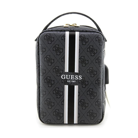 Guess 4G - Sac de voyage universel à rayures imprimées - Organisateur d'accessoires (noir)