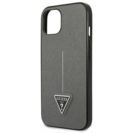 Pouzdro Guess Saffiano Triangle Logo - iPhone 13 mini (stříbrné)