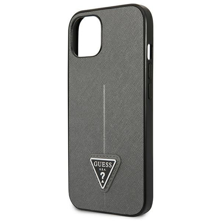 Guess Saffiano Triangle Logo Case – Etui iPhone 13 (srebrny)