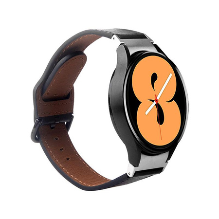 PURO Classic Leather Band - Leather strap for Samsung Galaxy Watch 5 / Watch 5 Pro / Galaxy Watch 4 / Watch 4 Classic (black)