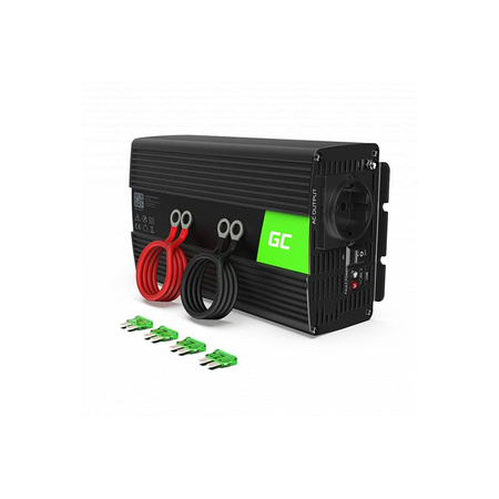 Green Cell - Měnič napětí Inverter 24V na 230V 1000W/2000W Čistá sinusovka