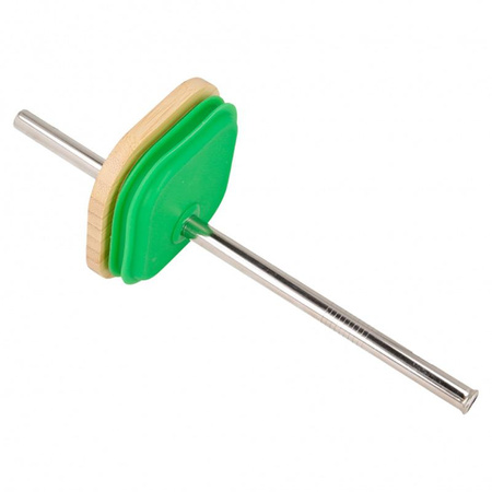 Quokka Liquid Cube - 540 ml Glass Cup with Stainless Steel Straw (Green)