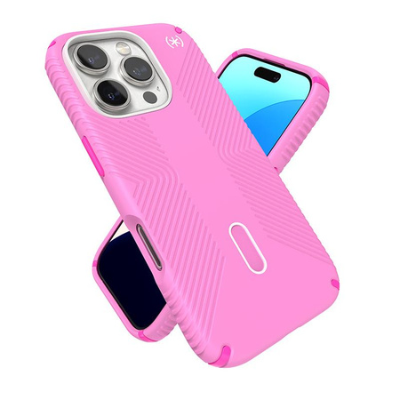 Speck Presidio2 Grip ClickLock & MagSafe - pouzdro pro iPhone 16 Pro (True Pink / Shocking Pink / White)