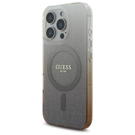 Guess IML Glitter Gradient MagSafe - Hülle iPhone 16 Pro (Braun)