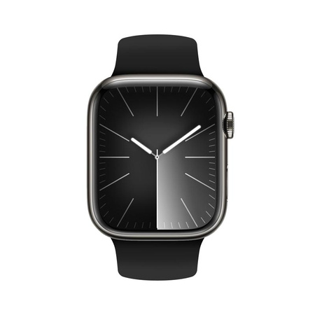 Crong Liquid - Řemínek pro Apple Watch 44/45/46/49 mm (černý)