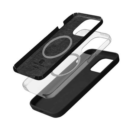 Magnetický kryt Crong Color Cover - iPhone 15 Pro MagSafe (černý)