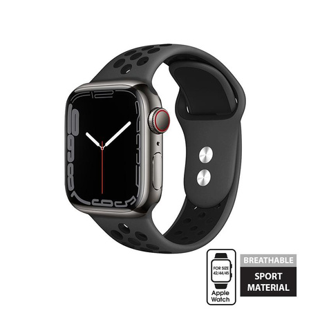 Crong Duo Sport - Řemínek pro Apple Watch 44/45/46/49 mm (šedý/černý)