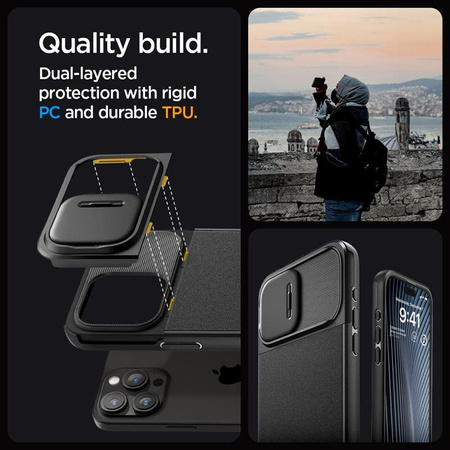 Spigen Optik Armor Mag MagSafe - Etui do iPhone 15 Pro (Czarny)