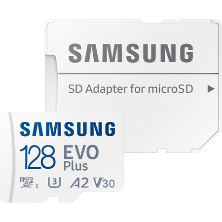 Paměťová karta Samsung microSDXC EVO Plus - 128 GB UHS-I / U3 A2 V30 s adaptérem