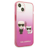 Karl Lagerfeld Gradient Ikonik Karl & Choupette - pouzdro pro iPhone 13 mini (Růžový)