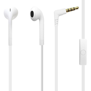 PURO ICON Stereo Earphones - Słuchawki z płaskim kablem z mikrofonem i pilotem (Biały)