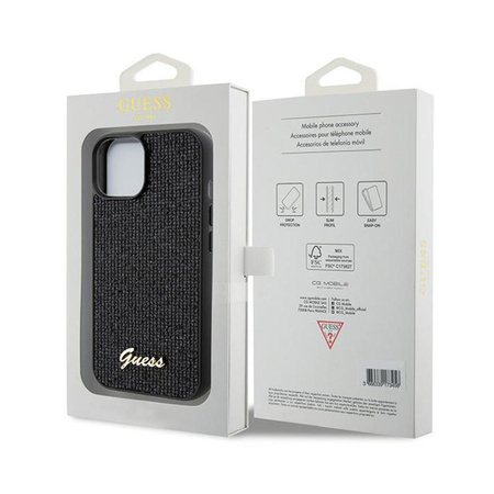 Guess Disco Metal Script - iPhone 14 Tasche (schwarz)