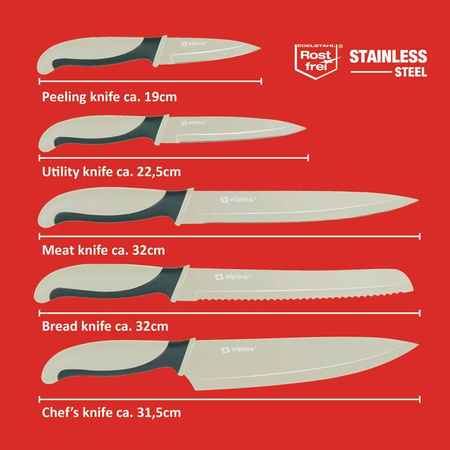 Alpina - Set de couteaux en acier inoxydable (vert)