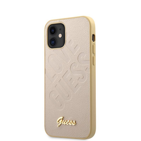 Guess Iridescent Love - pouzdro pro iPhone 12 mini (zlaté)