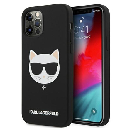Karl Lagerfeld Choupette Head szilikon - iPhone 12 / iPhone 12 Pro tok (fekete)