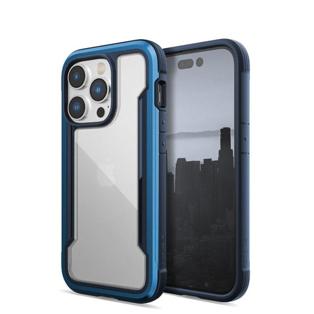 X-Doria Raptic Shield - Aluminum Case for iPhone 14 Pro (Drop-Tested 3m) (Marine Blue)