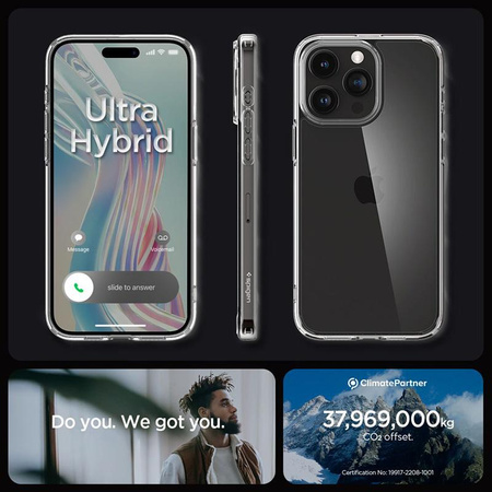 Spigen Ultra Hybrid - Coque pour iPhone 15 Pro (Transparent)