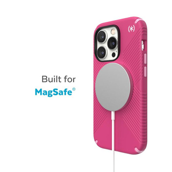 Speck Presidio2 Grip MagSafe - Coque antidérapante pour iPhone 14 Pro (Digitalpink / Blossompink / White)