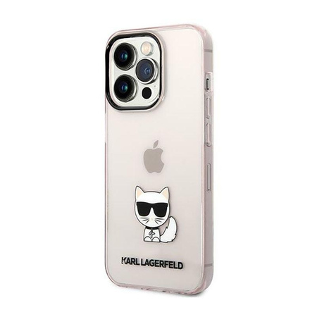 Karl Lagerfeld Choupette Body - pouzdro pro iPhone 14 Pro Max (růžové)