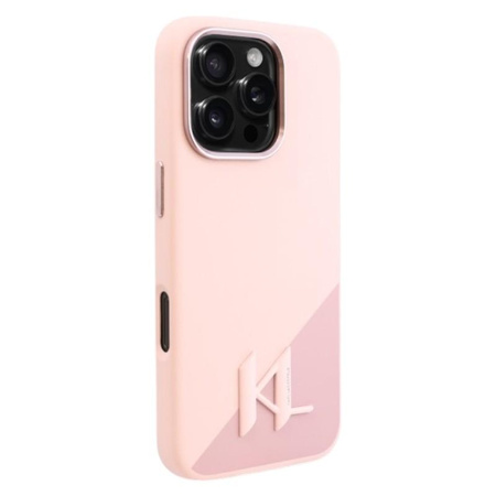 Karl Lagerfeld Silicone Shadow Metal Initial MagSafe - iPhone 16 Pro Max Case (pink)