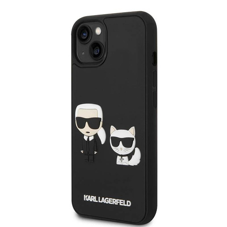 Karl Lagerfeld Ikonik 3D Karl & Choupette - Coque iPhone 14 Plus (noir)