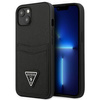 Guess Saffiano Double Card Triangle - iPhone 13 mini case (black)