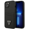 Guess Saffiano Double Card Triangle - Étui pour iPhone 13 mini (noir)