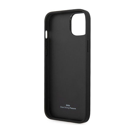 Kožené pouzdro BMW s diamantovým vzorem - iPhone 14 (vínové)