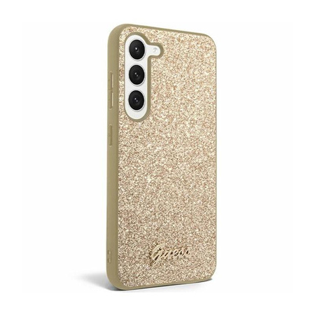 Guess Glitter Flakes fém logós tok - Samsung Galaxy S24+ (arany)
