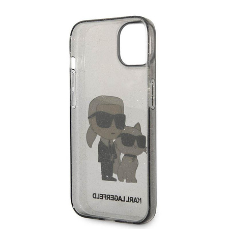 Karl Lagerfeld IML Glitter NFT Karl & Choupette - iPhone 14 Tasche (schwarz)