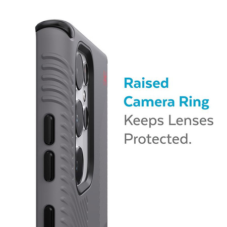 Speck Presidio2 Grip - Samsung Galaxy S22 Ultra Case with MICROBAN Coating (Graphite Grey/Black)