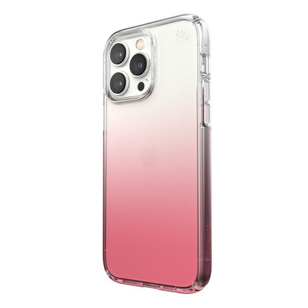 Speck Presidio Perfect-Clear + Ombre - Coque pour iPhone 14 Pro Max avec revêtement MICROBAN (Clear / Vintage Rose Fade)