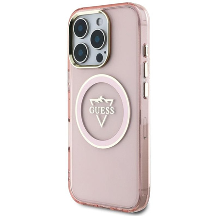 Guess IML Metal Mountain Logo MagSafe - Hülle für iPhone 16 Pro Max (rosa)